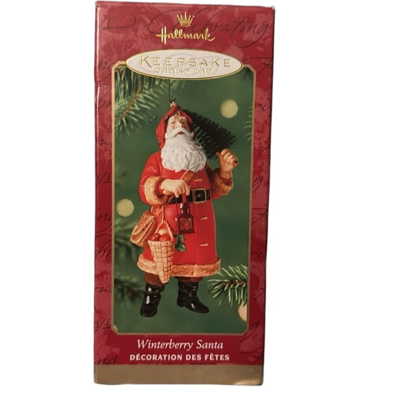 2000 Hallmark Keepsake Ornament Winterberry Santa QX4331 - Vintage Holiday Decor - Picture 1 of 4